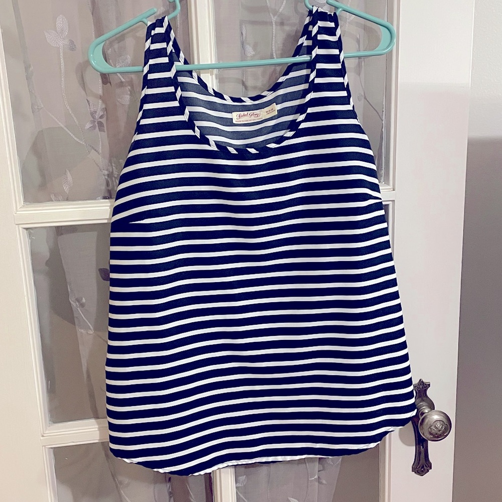 Navy and white tank top